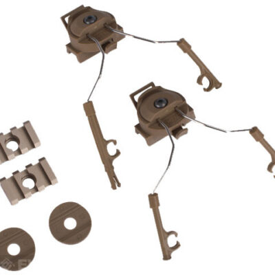 Z Tactical Helmet Rail Adapter Set for COM 1 / 2 Headset ( TAN )