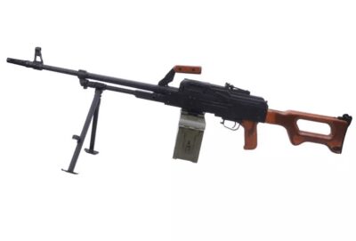 A a K PKM Machine Gun - Black/Dark Wood