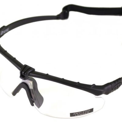 NUPROL Safety Glasses BATTLE PRO'S (with Insert), Clear Lens - Black