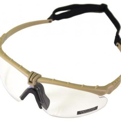 NUPROL Safety Glasses BATTLE PRO'S (with Insert), Clear Lens - Tan