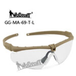 WST Shooting Glasses MA-69, Clear Visor – Tan