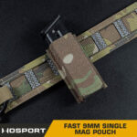 WST FAST Type 9mm Pistol Magazine MOLLE Pouch – MC Black - obrazek 2