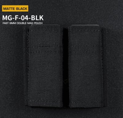 WST FAST Type 9mm Pistol Magazine MOLLE Double Pouch – Black