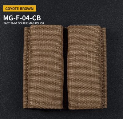 WST FAST Type 9mm Pistol Magazine MOLLE Double Pouch – Coyote