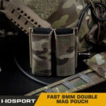 WST FAST Type 9mm Pistol Magazine MOLLE Double Pouch – MC - obrazek 4