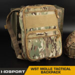 WST MOLLE Tactical FLAT Backpack – Black - obrazek 3