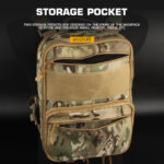 WST MOLLE Tactical FLAT Backpack – Black - obrazek 4