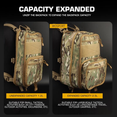 Alternative view of WST MOLLE Tactical FLAT Backpack - Green