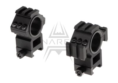 Tri-Side Rail 25.4mm / 30mm Mount Rings - Black