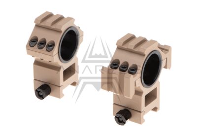 Tri-Side Rail 25.4mm / 30mm Mount Rings - Desert
