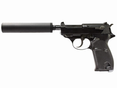 WE GBB Pistol P38K (P010S) with Silencer - Black - obrazek 5