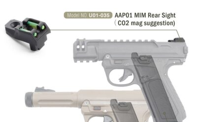 AA MIM Fiber-Optic Metal Rear Sight for AAP-01 - Black - obrazek 2