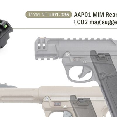 Alternative view of AA MIM Fiber-Optic Metal Rear Sight for AAP-01 - Black