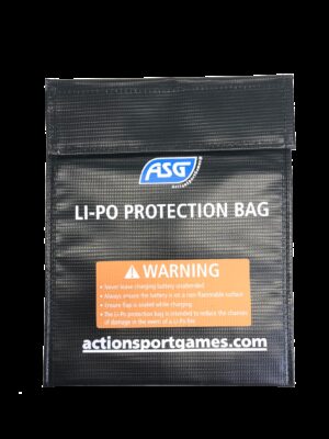 ASG Protective Non-Flammable Bag for Batteries, 21x18 cm - Black
