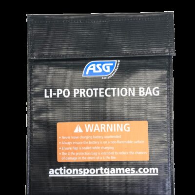 ASG Protective Non-Flammable Bag for Batteries, 21x18 cm - Black