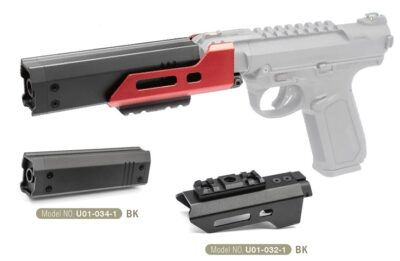 AA CNC Aluminum M-LOK Handguard w Rail for AAP-01 - Red - obrazek 2