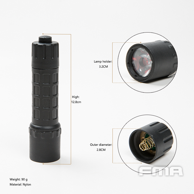 FMA 2020 LED Tactical Flashlight - Black OD-A-TB1387-BK asgbox.pl FMA 2020 LED Tactical Flashlight - Black - obrazek 4