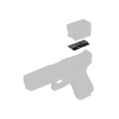 Alternative view of VO FRENZY Plus (VOD) CNC Mounting Plate for G-series MOS pistols - Black