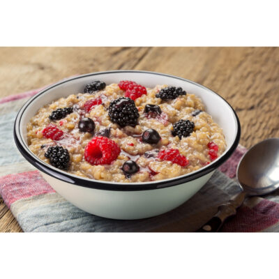 Alternative view of Lightweight Rice-coconut porridge with forest fruits