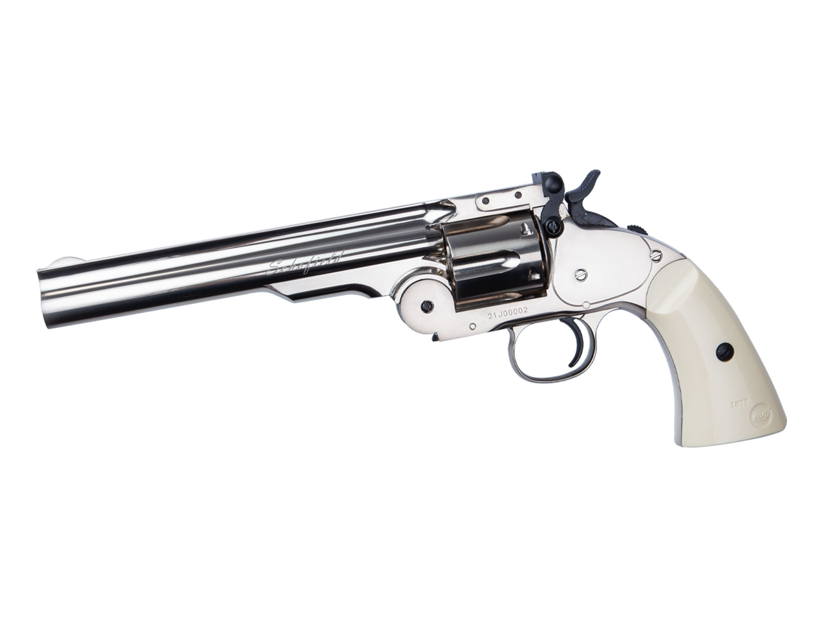 ASG Schofield 6" Gas Revolver - Silver / Ivory OD-A-ASG207-SIL asgbox.pl ASG Schofield 6" Gas Revolver - Silver / Ivory