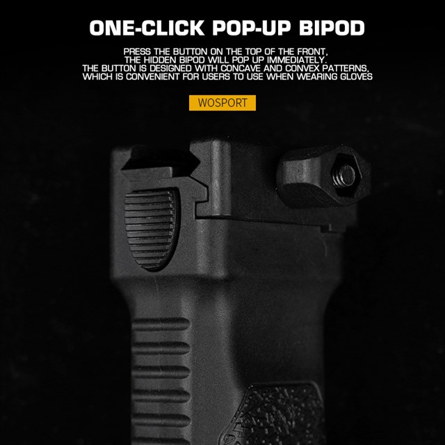 Telescopic Grip with integrated Bipod WST 2.0 - Black OD-A-WOSP180-BK asgbox.pl Telescopic Grip with integrated Bipod WST 2.0 - Black - obrazek 3