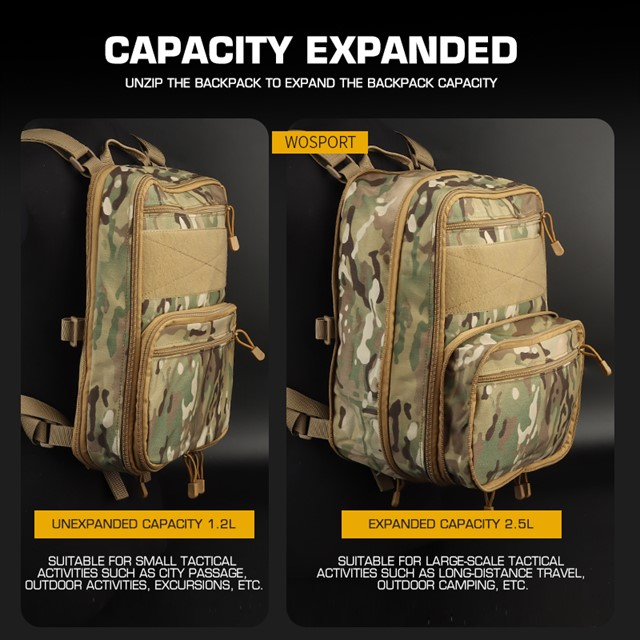 WST MOLLE Tactical FLAT Backpack - MC Black OD-A-WOSP175-BMC asgbox.pl WST MOLLE Tactical FLAT Backpack - MC Black - obrazek 2