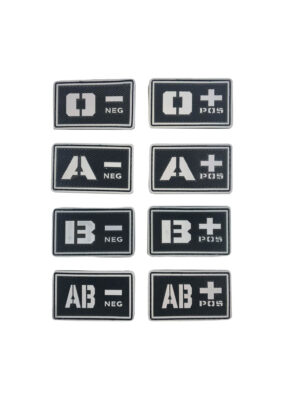 Blood patch 0 NEG - TYPE A - black/white