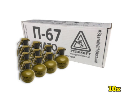 PYROSOFT 10x P-67G NATO Airsoft Hand Grenade (Peas) - Khaki