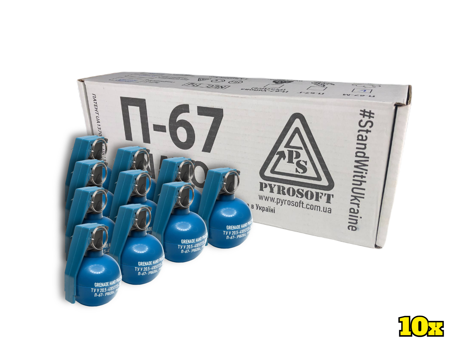 PYROSOFT 10x P-67P NATO Airsoft Hand Grenade (Powder) - Blue OD-A-P-67P-10 asgbox.pl PYROSOFT 10x P-67P NATO Airsoft Hand Grenade (Powder) - Blue