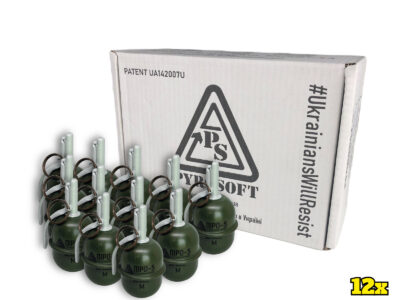 PYROSOFT 12x Pyro-5M Airsoft Hand Grenade (Chalk) - Green