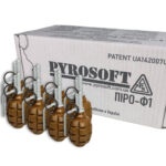 PYROSOFT 8x Pyro-F1G Airsoft Hand Grenade (Peas) - Brown