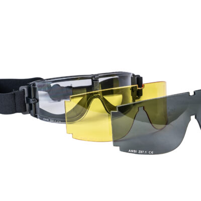 STRIKE Safety Goggles EP-01, 3 Lenses - Black