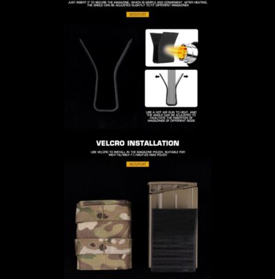WST Kydex Insert for 7.62 Magazine Pouch, Medium – Black - obrazek 3