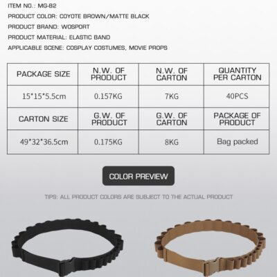 Alternative view of WST Bandolier Belt for 16 pcs 40mm Grenade Shell - Coyote