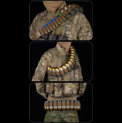WST Bandolier Belt for 16× 40mm Grenade Shell – Black - obrazek 4