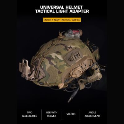 Alternative view of WST Universal Helmet Tactical Light Adapter, Velcro Mount - Tan