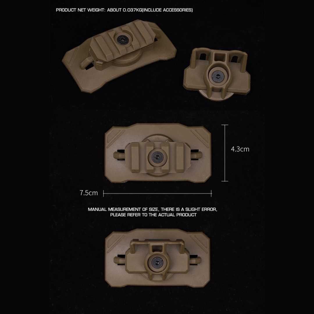 WST Universal Helmet Tactical Light Adapter, Velcro Mount - Tan OD-A-WOSP207-TAN asgbox.pl WST Universal Helmet Tactical Light Adapter, Velcro Mount - Tan - obrazek 3
