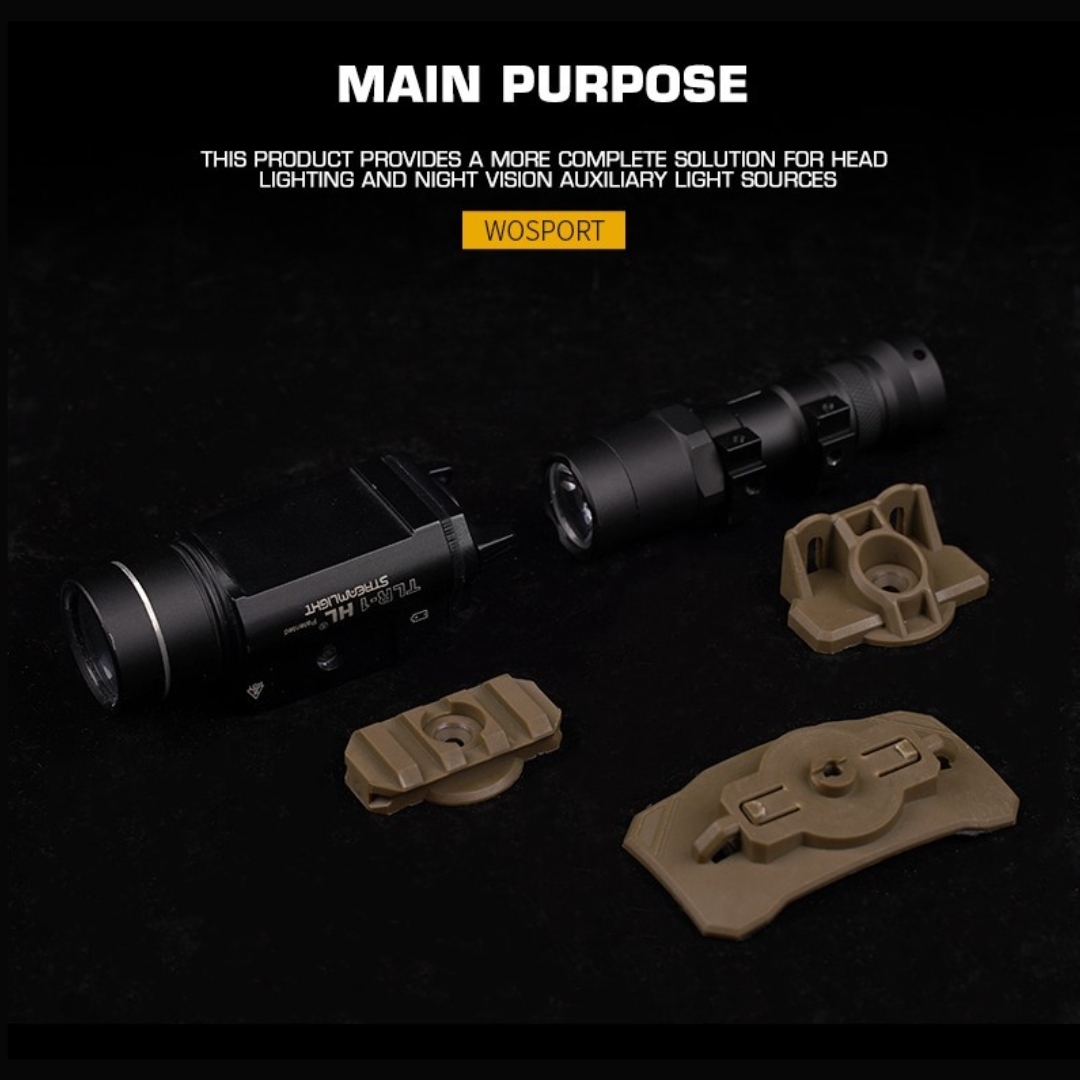 WST Universal Helmet Tactical Light Adapter, Velcro Mount - Tan OD-A-WOSP207-TAN asgbox.pl WST Universal Helmet Tactical Light Adapter, Velcro Mount - Tan - obrazek 5