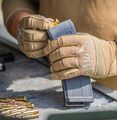 HELIKON Range Tactical Gloves - PenCott(R) WildWood(TM) / Coyote A - obrazek 3