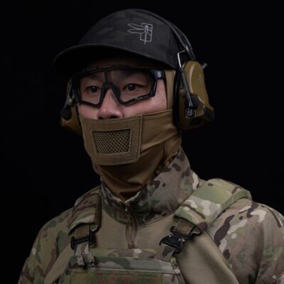 Alternative view of WST Knight Balaclava with Teeth Guard - Green