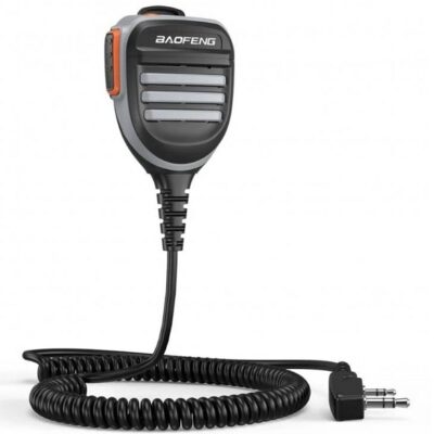 External Speaker with Mic for Baofeng Radios, Kenwood 2-pin - Gray