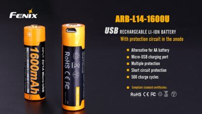Charging battery USB AA Fenix ARB-L14-1600U (Li-ion) - obrazek 3