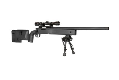 SA M40A3 High Velocity (SA-S02 CORE(TM)) Sniper Rifle with Accessories - Black - obrazek 3