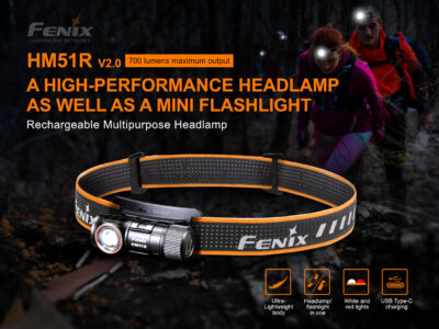 FENIX HM51R Ruby V2.0 RECHARGEABLE HEADLAMP - Full Black - obrazek 2