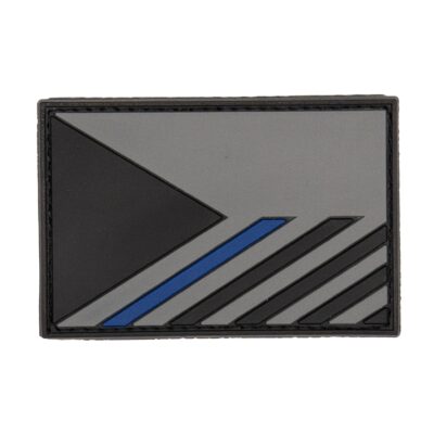 3D PVC CZECH FLAG - BLUE LINE Patch (Large) - Grey