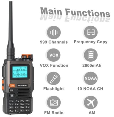 Baofeng UV-K61 Tri-band Radio (AIR / VHF / UHF), USB-C - Black - obrazek 3