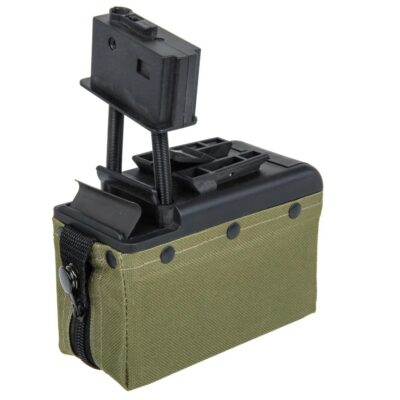 A a K Electric Box Magazine for M249 Gen2, 2000 BBs - Green