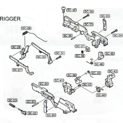 Alternative view of ASG MK23 SOCOM Trigger Bar, Part SC-30 - Right