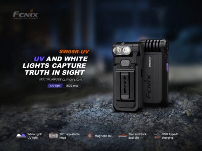 FENIX Rechargeable Flashlight SW05R-UV (White Light / UV) - Green - obrazek 3