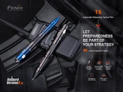 FENIX ​​​​T6 Tactical Pen with LED Flashlight - Black - obrazek 4